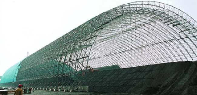 泰兴热电厂螺栓球网架干煤棚